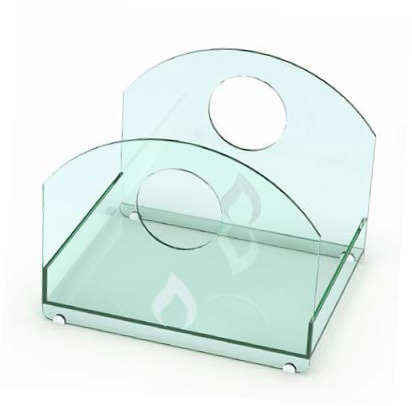 Vedkurv glass m/håndtak