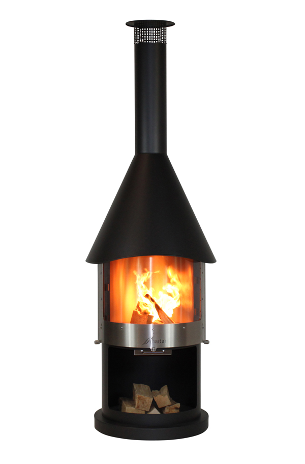 Firestar DN 700 Classic Swing sort m/glassdør