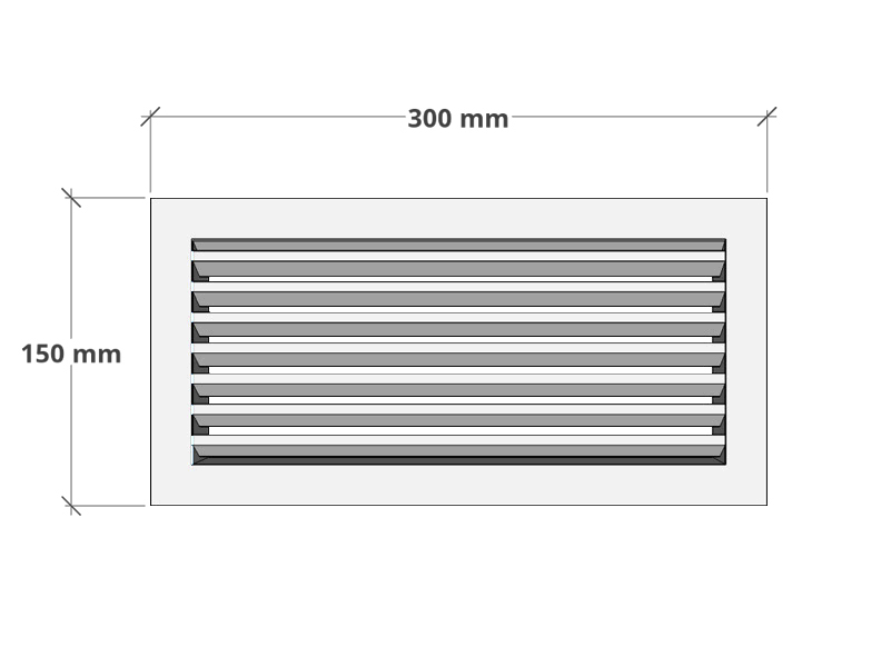 Ventilrist med monteringskassett, hvit