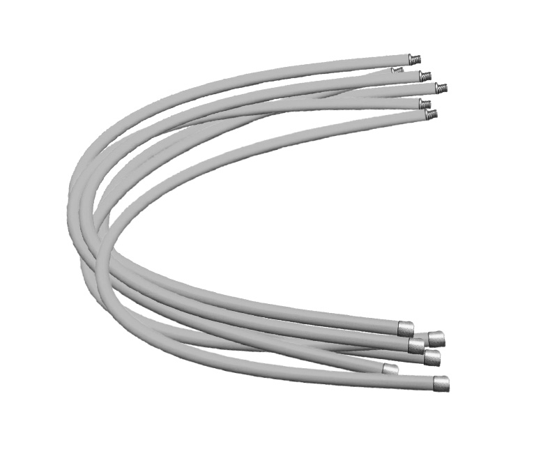 Sett med fleksible stenger til feiebørste 1m