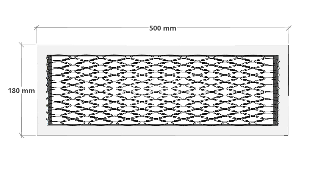 Ventilrist topp med monteringskassett, hvit
