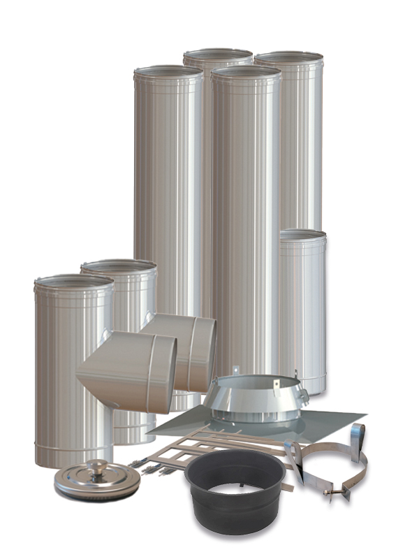 Stålpipepakke rehab Ø150 - L750 cm m/1 uttak BL759