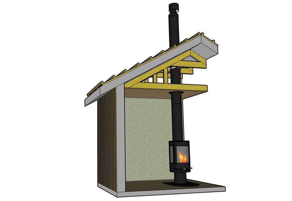 Westfire Uniq 36/37 + stålpipe m/ tilluft,(B) L 450 cm 